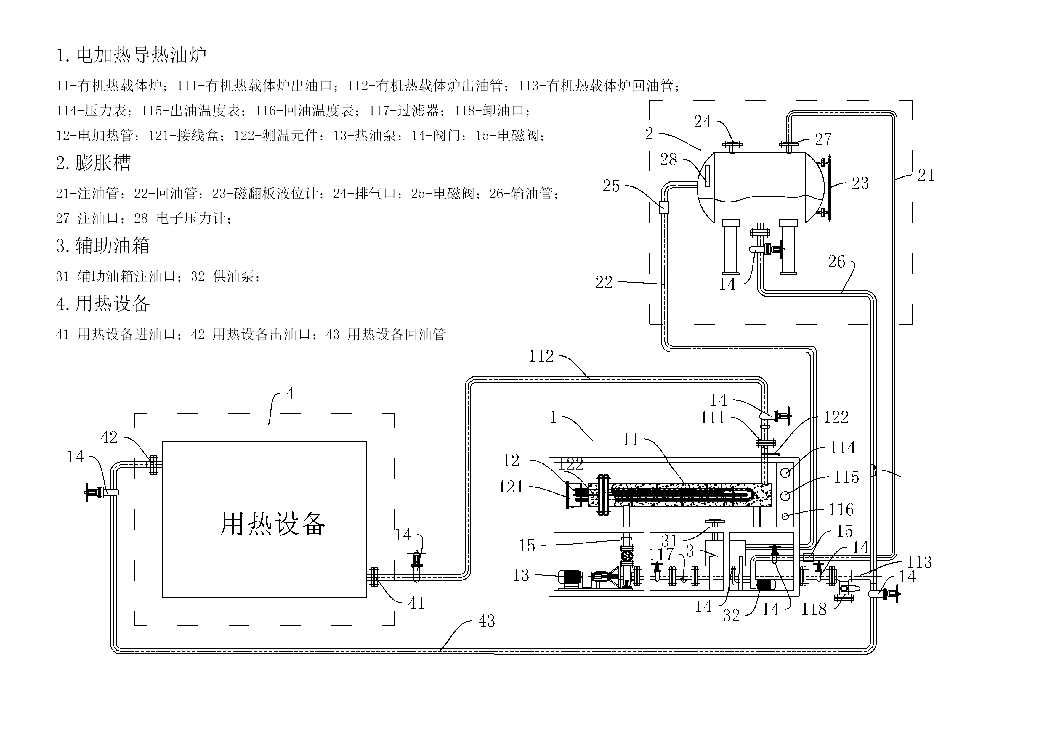 電加熱導(dǎo)熱油爐系統(tǒng)說明書
